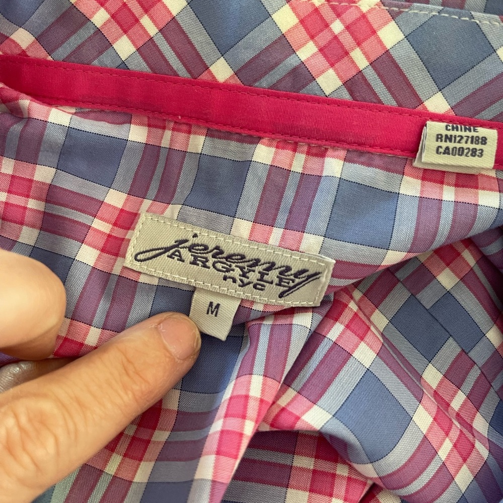 Euc Jeremy Argyle Button Down Shirt Size Medium - image 3